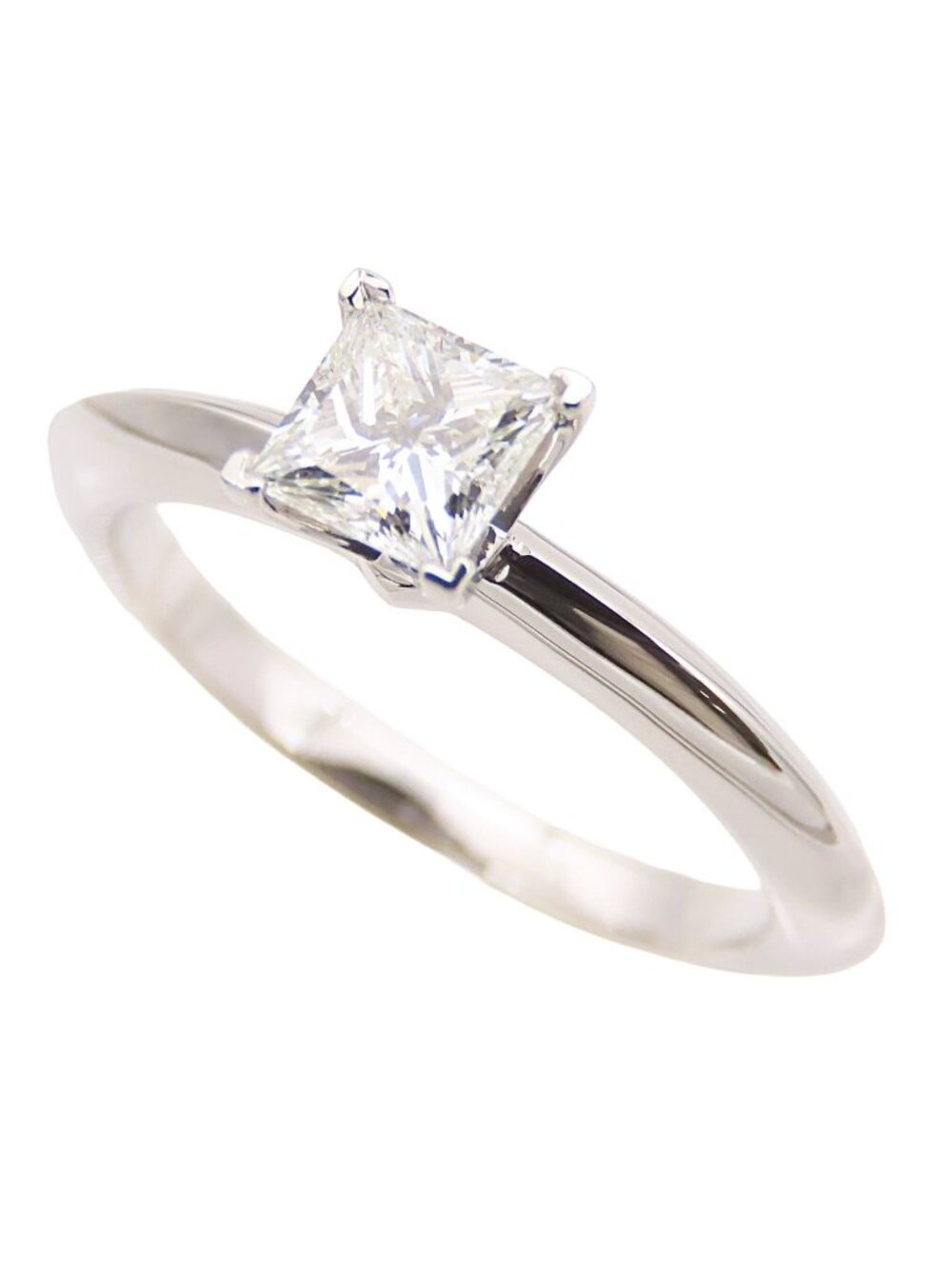 Tiffany & Co Princess Cut Engagement Ring Platinum Diamond